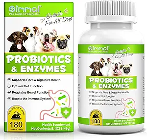 Probiotiques pour chiens, 180 Chews Probiotiques pour chiens et enzymes digestives, Promotion de la santé Gut, pour Bowel Support, Immunity Health