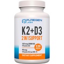 2 in 1 High Potency Formula 90mcg Vitamine K2 (MK7) en 5000 IU Vitamine D3 Supplement I Non-GMO Formule, Eenvoudig doorslikken Vitamine D & K Complex, 120 Capsules I 4-maand supply