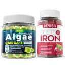 Vegan Omega 3 Gummies 1000mg+Iron Supplement 12.5mg