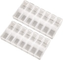 2 Pack OPP Clear Daily Pill Box Organizer, Am Pm Pill Organizer 7 Dag, Weekly Pill Organizer 2 keer per dag voor pillen, Supplementen en medicijnen, Kleine pil Box 7 Dag, Medicatie Organisator