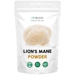 Lions Mane Powder 8 oz - Pure Lion's Mane Mushroom Supplement met antioxidanten, Vegan Powder