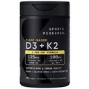 Sportonderzoek Vitamine D3 K2 met 5000iu plantaardige D3 & 100 mcg vitamine K2 als MK-7, niet-GMO-verified & vegan Certified - 160 vloeibare softgels