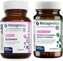Metagenics HerWellness Estrovera (30 tabletten) & UltraFlore Complete Women's Probiotic (30 capsules) - Hormone-vrije Menopauze Ondersteuning - Aids Digestieve Gezondheid