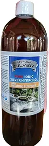 Sterling Silver Pure Ionic Collective Silver Hydrosol Liquid 10PPM - 32 Oz - Immune Support Supplement - Nano Silver Minerals Water Solution for Adults, Kids, Pets, Dogs, Cats - Odorless & Tasteless