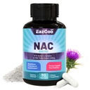 NAC Supplement, N-Acetyl Cysteine Capsules 800mg, N-Acetyl Supplement met Milk Thistle 200mg, Antioxidant Support, Veganistisch, GGO's-vrij, NAC 90 Tellen (pakket van 1)