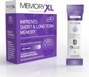 MemoryXL, Magnesium L-Threonate: Hersensupplement voor Geheugen & Focus; Magtein®, Fosfatidylserine, Vitamine Mix. Verbetert Geheugen Focus Aandacht & Logic. 0 Suiker, 0 Cal, 30pk Unflavored