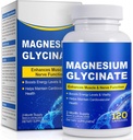 Magnesium Glycinate for Sleep, Mood, Brain, High Absorptie 120 Capsluis Supplement, Elemental Magnesium with 100mg Calcium - Highly Bio available - with Vitamine D3 & K2