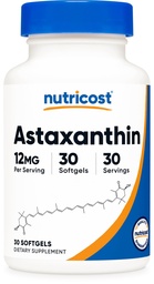 Nutricost Astaxanthine 12mg, 30 Softgels - non-GMO en glutenvrij
