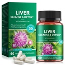 Lever Reiniging Detox & Reparatie - Gezondheid Lever ondersteuning Herbal supplement met melk distel, burdock, turmeric Curcumin, Dandelion en Meer - 60 Vegan vloeibare Phyto-Caps