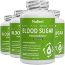 NuBest sucre de sang - Formule Premium avec Melon amer, Ashwagandha, cannelle, chrome, magnésium, vitamines, acide alpha lipoïque, poivre Cayenne - Soutenir sucre de sang sain - Pack 4