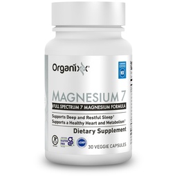 Organixx Supplément de magnésium, Capsules naturelles de magnésium pour le sommeil, la récupération musculaire, avec la vitamine B6 et le citrate de manganèse et le glycinate, haute absorption, végétalien, non OGM (30 comte)