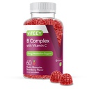 Vitamin B Complex Gummies with Vitamin C - Energy, Metabolisme & Immune Support - B6, B12, Niacin, Folic Acid, Biotin, Calcium - Vegan, Glutenvrije - 60 Tel.