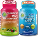 Vrouwen Multivitamine & Probiotic Support Bundle 3in-1 Probiotic met Dispensive Enzymes & Prebiotic & Women