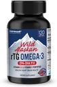 NANOWELL Wild Alaska rTG Omega-3 Visolie 1196mg - EPA, DHA, vitamine D3 & E - 120 Softgels, 60 Day Supply