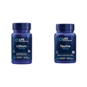 Levensverlengstuk Lithium 1000 mcg en Taurine 1000 mg - Hersengezondheid, Anti-Aging, Levensduur, Geheugen, Cognition, Mood, Hart, Lever, Spier en Oefenondersteuning - 100 Tellen