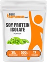 BulkSupplements.com Poudre isolate de protéines de soja - Poudre de protéines végétales, non aromatisée - pure et sans gluten, 30g par portion, 500g (1,1 lb) (paquet de 1)