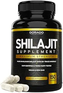 Shilajit Capsules (150 Telling,10,000mg per Serving) Shilajit Supplement voor mannen en vrouwen met natuurlijk accuring Fulvic Acid - Himalaya Capsules Dieetsupplement - NON GGO, Made in USA