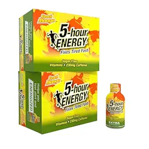 5 heures ENERGY Extra Strength Energy Shot, Peach Mango Flavor (1,93 oz. - 24 Compte) Calories zéro et sans sucre 230 mg Caffeinated Shot, Amino Acides & B Vitamines, compléments alimentaires