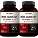 NatureBell Zink quercetine met vitamine C & D3, 480 Capsules (2 Pack)