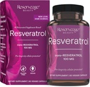 Reserveage Beauty, Resveratrol 100 mg, Antioxidant Supplement voor hart en Cellular Health, Ondersteunt gezonde veroudering en immuunsysteem, Paleo, Keto, 60 capsules (60 porties)