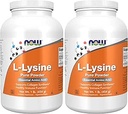 MAINTENANT Suppléments, L-Lysine (chlorhydrate de L-Lysine) Poudre, soutient la synthèse du collagène*, acide amino, 1-Pound (paquet de 2)