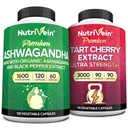 Nutrivein Premium Ashwagandha Capsules & Tart Cherry Capsules bundel: High-Absorptie Tart Cherry Extract en Ashwagandha Supplementen voor herstel, evenwicht en vitaliteit