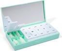 PORT X POLISH Designer Weekly Pill Box Organizer (AM/PM 2X Daily, Mint) 
