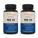 Live Conscious PRO45: Probiotische formule, 45 miljard CFU, 11 Uitgebreide stammen. Melkvrij. Vertraagde Veggie caps. Bevordert de immuun- en spijsverteringsgezondheid. 60 capsules (2-pack)