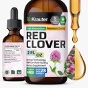 BIO KRAUTER Red Clover Tinctuur - Red Clover Extract - Liquid Supplement for Women's Support - Alcohol en Suikervrij - Vegan Drops 2 Fl.Oz.