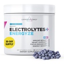 Livingood Daily Electrolytes Powder, Electrolytes Hydration Drink Mix met vitamine C, Magnesium, Taurine & Sea Salt, Electrolyte Supplement voor energie en hydratatie, Keto, Berry Frost Flavor, 30 Srvgs