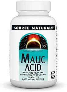 Bron Naturals Malic Acid, ondersteunt spieren en energieproductie*, 2.500 mg - 60 tabletten
