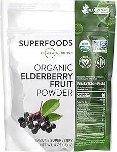MRM Nutrition Organic Elderberry Fruit Powders Powders (en poudre) Superfoods Imune superberry (en anglais seulement) Antioxydants + fibre (en anglais seulement) Vegan + Sans gluten (en anglais seulement) 45 portions
