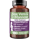 Intieme Rose Aloë Vera Capsules - IC-supplementen - 200x Concentraat Pure Aloë Vera + D-Mannose + Calcium - Eenvoudig doorslikken Aloë Pillen