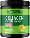 NATURELO Collageen Peptide Powder, Gehydrolyseerde Collageen Type I & III, Huid Hair & Joint Health - Unflavored, 16 Ounces 