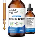 Wild & Organic Alcohol Detox Drops - Lever & nierreiniging met melkdistel, Chanca Piedra Stone Breaker - Anti Alcohol Complex for Liver Cleanse Detox - Vegan, No Sugar & Additives - 4 fl oz