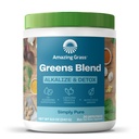 Amazing Grass Greens Blend Alkalize & Detox: Smoothie Mix, Nettoyer avec Super Greens & Beet Root Powder, Enzymes digestifs, Prébiotiques & Probiotiques, 30 portions (Emballage May Vary)