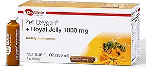 Dr. Wolz Zell Oxygen + Royal Jelly 1000mg, Organic Superfood and All Natural Energy Supplements, Nutrition for Immune Support, Healthy Skin, Fatigue Relief and Energy Boost, 14 Vials