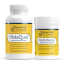 Onderzoek naar de ondersteuning van Mast Cells - HistaQuel ter ondersteuning van normale Histamineproductie (120 capsules) & Multi-Biome Multi Strain Probiotic for Immune & Histamine Support (30 capsules)