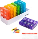 8 keer per dag, 7 dagen Grote Wekelijkse Pillen Organisator met houder Tray, Vitamine, Medicine Box, Multicolor (8X a Day - 1 Pack)