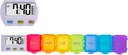 [4 en 1] Organisateur de pilules de médicaments de 7 jours+5 Rappels d'alarmes+Timer+Clock,Grand Compartiment,Loud Sound,Grand écran,Moyenne-Proof,Dust-Proof,Travel Weekly/Daily Pill Box/Organizer/Case/Container/Dispenser