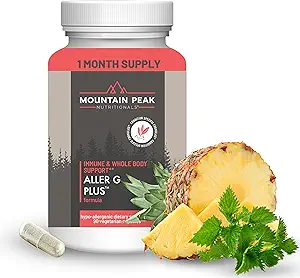 Mountain Peak Nutritionals Aller G Plus - Respiratory, Sinus, & Seasonal Allergy Support - w/Bromelain & Stinging Brandnetel - bevordert gezonde immuunfunctie (90 Vegetarische Capsules)