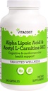 Vitacost Alpha Lipoïnezuur & acetaat L-Carnitine HCl -- 1.600 mg per portie - 240 capsules per Vitacost Merk