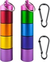 Kleine draagbare metalen pil Organisator geval Keychain, Stapelbare waterdichte Travel schattige pil Box houder, Aluminium Legering pil Container, Compartiment voor Holding Supplementen, Vitaminen en Geneeskunde