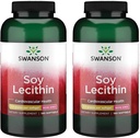 Swanson Premium Merk Soy Lecithin Non-GMO 1.2 g 180 Sgels 2 Pack