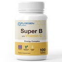 Purigen Labs Super B Energy Complex met vitamine C - Immuungezondheids-, energie- en zenuwstelselondersteuning - Non-GMO, Glutenvrije 100 Vegetarische tabletten