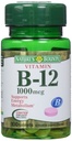 Vitamine B12 door de Bounty van de Natuur, Vitamine Supplement, Ondersteunt Energie Metabolisme en Zenuwstelsel Gezondheid, 1000 mcg, 100 tabletten