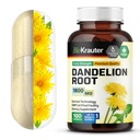 BIO KRAUTER Dandelion Root Capsules - 1800 mg Sterkte - 100 Telling - Dandelion Root Supplement - Vegan Capsules voor leverondersteuning