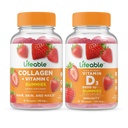 Levensbaar Collageen & Vitamine C + Vitamine D 5000 IE, Gummies Bundle - Geweldige Proeverij, Vitaminesupplement, Glutenvrij, GGO-vrij, Kauwgom