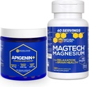 NATUURLIJKE STAKKEN Apigenin for Sleep + Magtech Magnesium Supplement Bundle - Ondersteuning Slaap & Hersengezondheid* - 300 Totaal Capsules