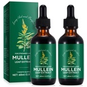 Mullein druppels voor Lungs 4 Fl Oz - Mullein Leaf Extract voor Longen met Chlorofyl - Natural Herbal Supplement voor Long Reiniging, Respiratory Support, Boosts Immunity, Digestive Wellness